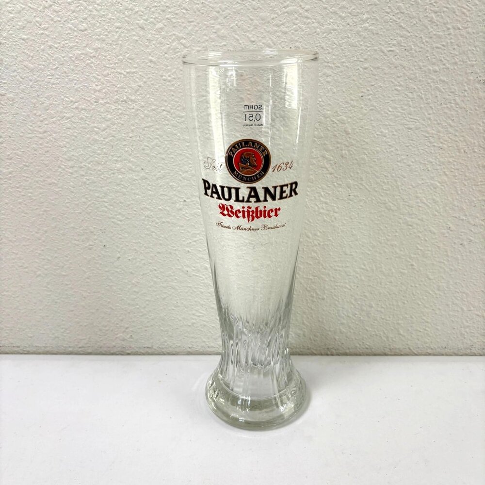 Paulaner Munchen WeiBbier Tall Swirl Pilsner Beer Glass Germany 0,5L‎ SAHM